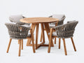 Conjuntos de comedor de jardín de madera 120 x 120 x 75 cm - Natural y gris - Estilo moderno con 4 sillas