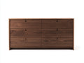 Cómodas 160x45x75 cm - madera acabado marrón - diseño moderno con 6 cajones