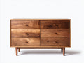 Cómoda de madera con 6 cajones 180x40x80 cm - marrón - diseño moderno para dormitorio