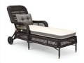 Tumbona de jardín ratán sintético 190x70x85 cm negro reclinable con ruedas estilo moderno