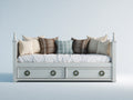 Sofás cama de madera 200 x 90 x 85 cm - color blanco - diseño clásico con cajones de almacenamiento