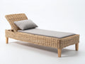 Tumbonas de ratán 190 x 75 x 70 cm - Natural y gris - Diseño moderno con respaldo ajustable