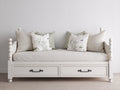 Sofá cama de madera 200x90x85 cm - blanco - diseño clásico con cajones de almacenamiento