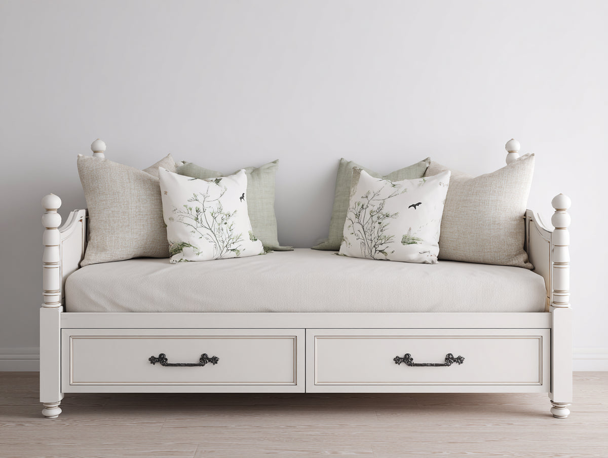 Sofá cama de madera 200x90x85 cm - blanco - diseño clásico con cajones de almacenamiento