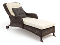 Tumbona de ratán 200x70x80 cm - marrón - diseño clásico para jardín y terraza